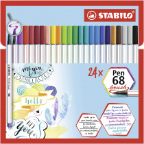 STABILO Pen 68 brush sada 24 barev - štětcový hrot foto