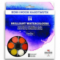 Vodové barvy KOH-I-NOOR 24 barev, brilantní barvy foto