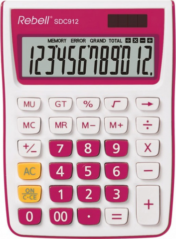 Kalkulačka Rebell stolní SDC912, 12-míst růžová