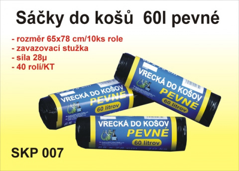 Sáčky do koše EKOZ pevné 65x78 60l 10ks