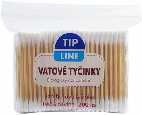 Vatové tyčinky Tip Line 200ks bambusové sáček