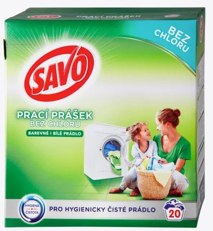 Savo prací prášek 20PD 1,4kg na bílé a barevné