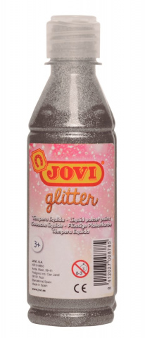 Tempera 250ml  JOVI  glitrová stříbrná