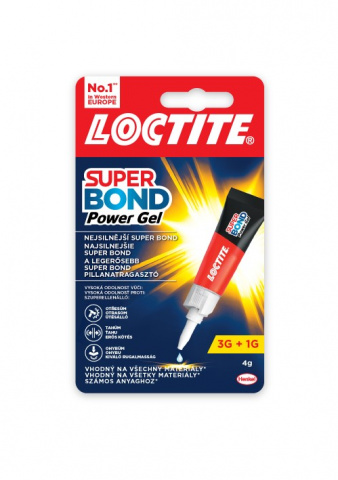 Vteřinové lepidlo 3+1g Super bond Power Gel