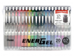 Gelové propisky Pentel EnerGel 0.7mm 20 barev foto