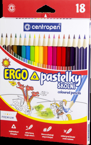 Pastelky Centropen trojhranné 18 barev