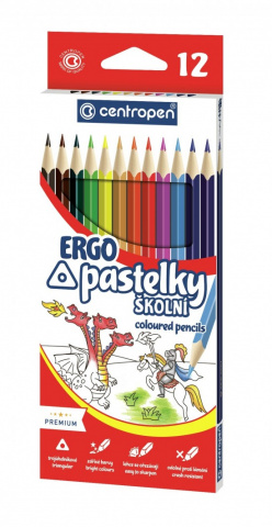 Pastelky Centropen trojhranné 12 barev