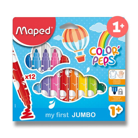 Popisovače sada Maped ColorPeps Early Age JUMBO 12 barev