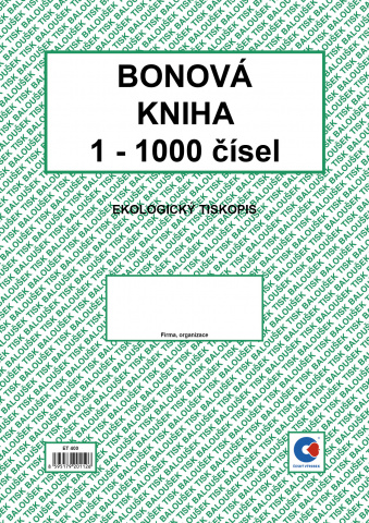 Bonová kniha 1-1000 čísel A4 ET400