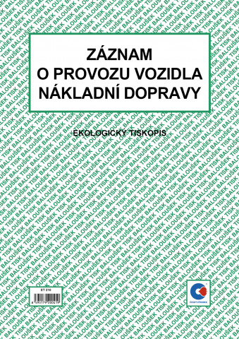 Záznam o prov.vozidla ND A4 Bal. ET210