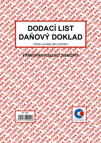 Dodací listy - daňový doklad A5 Bal. sp. PT140