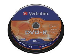 DVD-R Verbatim 16x/4.7GB/spindl/120min. 10ks