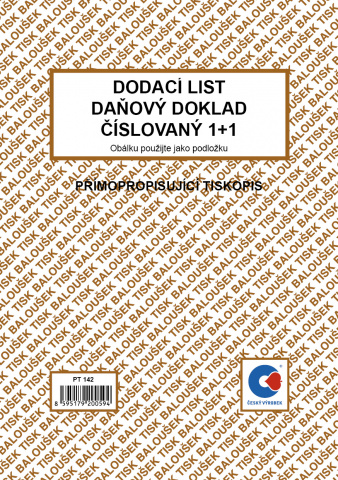 Dodací listy - daňový doklad A5 Bal. sp. číslovaný PT142