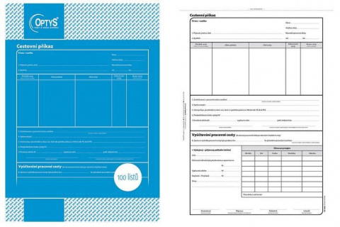 Cestovní příkaz s vyúčtováním prac. cesty A4 OP1050