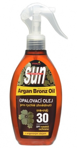 SUN Opalovací olej OF30 s arganem pro rychlé zhnědnutí 200ml