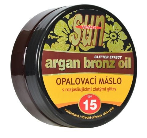 SUN Vital opalovací máslo s arganovým olejem 200ml OF15 bronze glitr