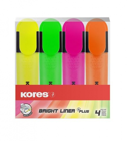 Zvýrazňovače KORES Bright Liner Plus 4 barvy NEON 0,5-5mm