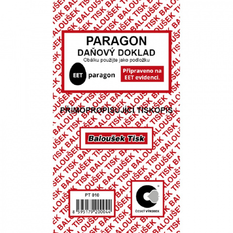 Paragon - daňový doklad Bal.sp. PT010