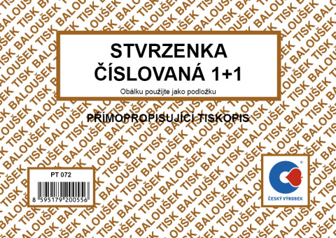 Stvrzenka A6 Bal.sp. číslovaná 1+1 PT072